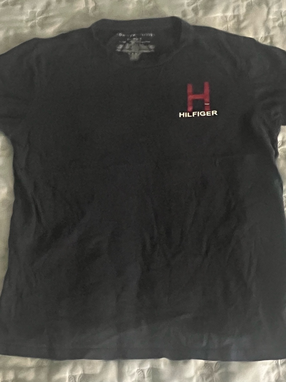 Tommy Hilfiger Kids Navy Tee with Red H Logo